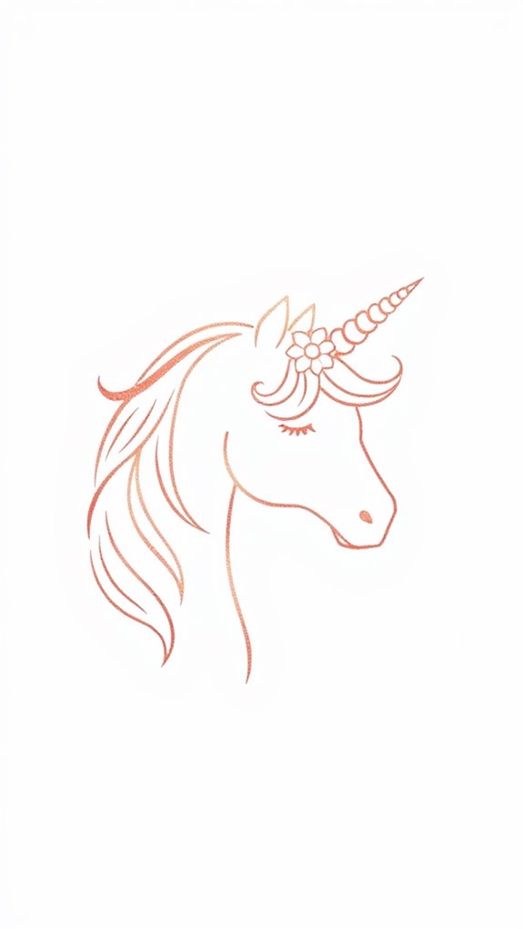 Elegant Rose Gold Unicorn Phone Wallpaper