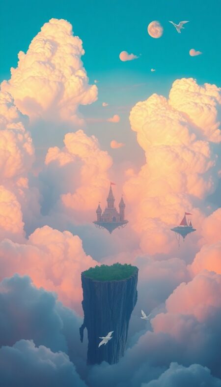 Fantasy Cloud Phone Wallpaper for an Enchanting and Magical Experience