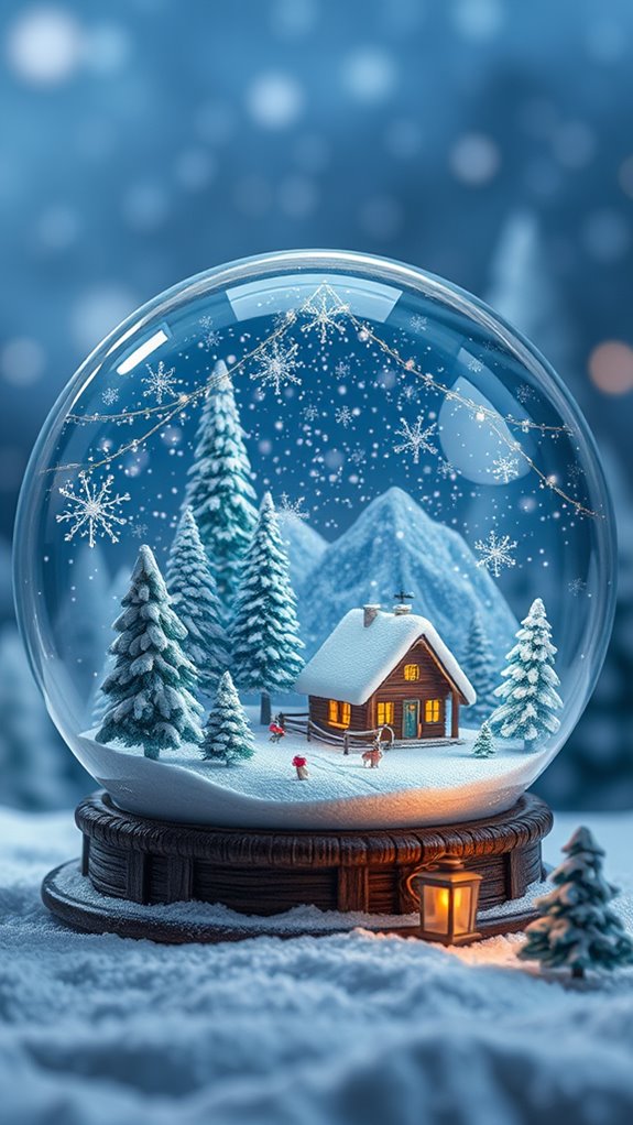 Festive Snow Globe Designs Phone Wallpaper