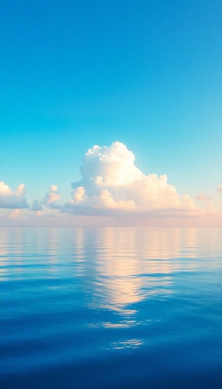 Ocean Reflection Clouds Phone Wallpaper for a Tranquil and Scenic View