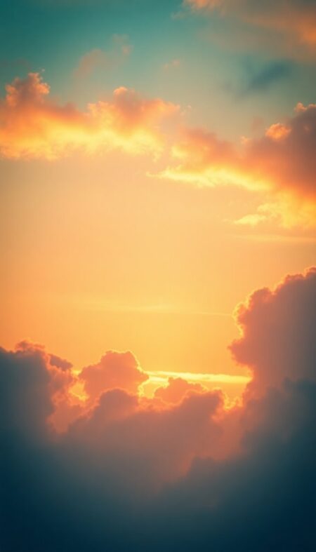 Vintage Sunset Clouds Phone Wallpaper for Timeless and Retro Charm