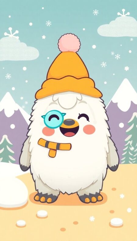 Kawaii Yeti Phone Wallpaper