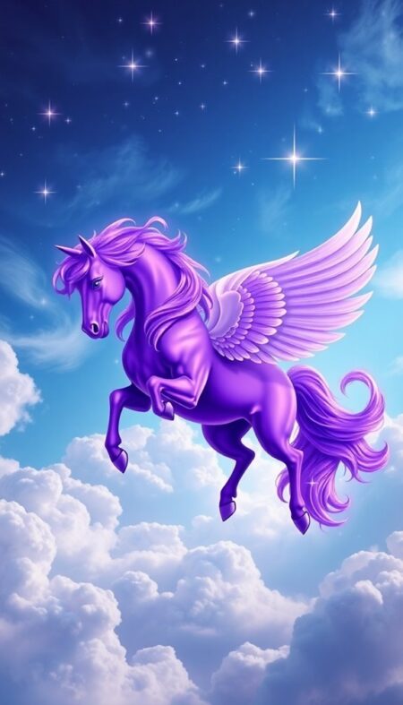 Elegant Purple Pegasus Phone Wallpaper Designs