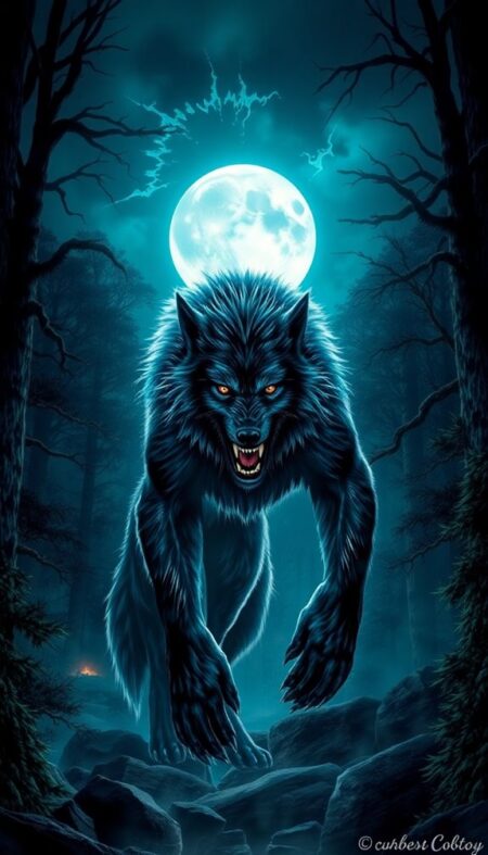 Fantasy Werewolf Phone Wallpaper