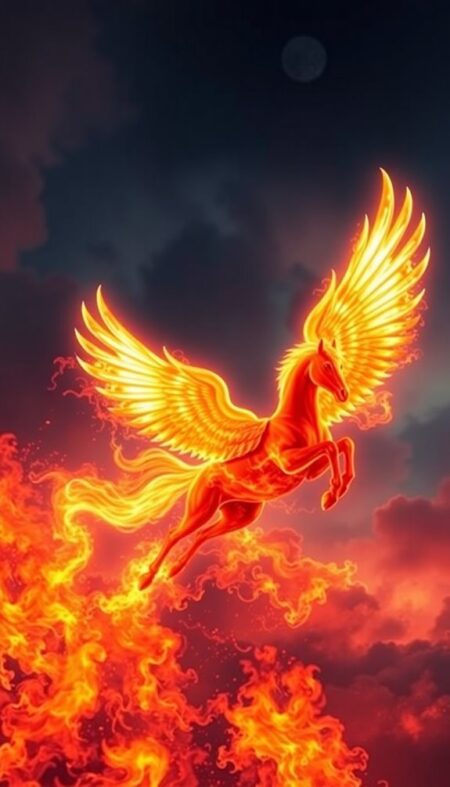 Fiery Fire Pegasus Phone Wallpaper Styles