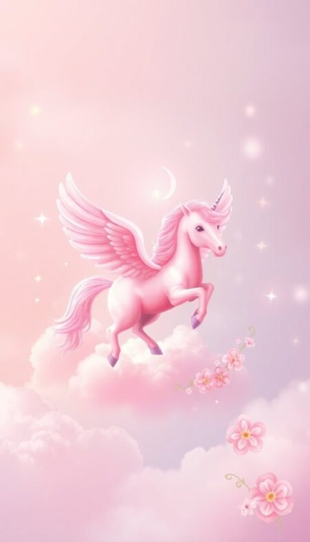 Lovely Pink Pegasus Phone Wallpaper Creations