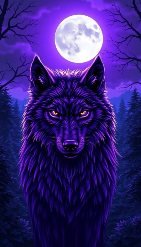 Purple Werewolf Phone Wallpaper