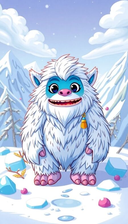 Cartoon Yeti Phone Wallpaper